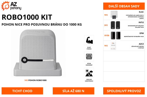 ROBO1000 KIT - sada pohonu Nice pro posuvnou bránu do 1000 kg